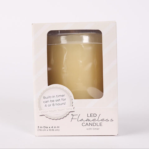 LED Wax Dripping Pillar Candle, 3" x 4"