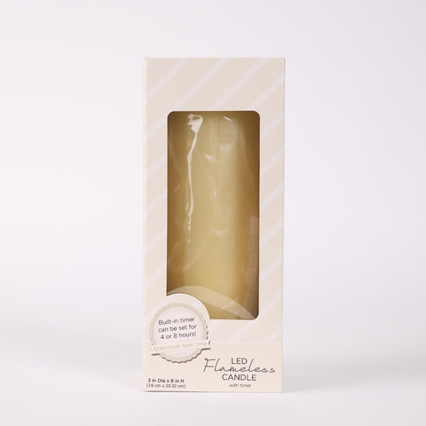LED Wax Dripping Pillar Candle, 3" x 8"