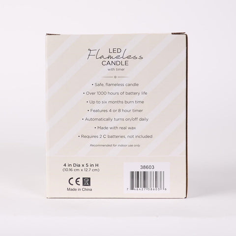 LED Wax Dripping Pillar Candle, 4" x 5"