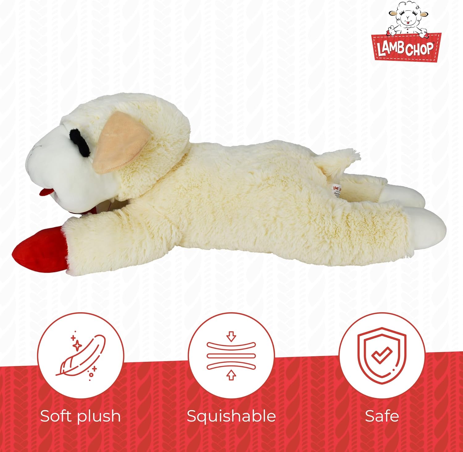 Lamb Chop Plush Dog Toy Jumbo 24