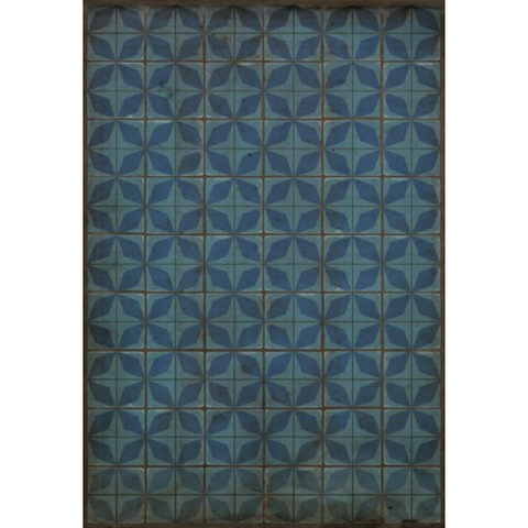 Pattern 54 "Blue Moon" Vinyl Floorcloth - Spicher & Co.