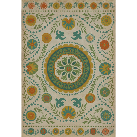 Pattern 38 "Summer" Vinyl Floorcloth - Spicher & Co.