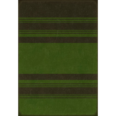 Pattern 50 "Organic Stripes Black and Green" Vinyl Floorcloth - Spicher & Co.