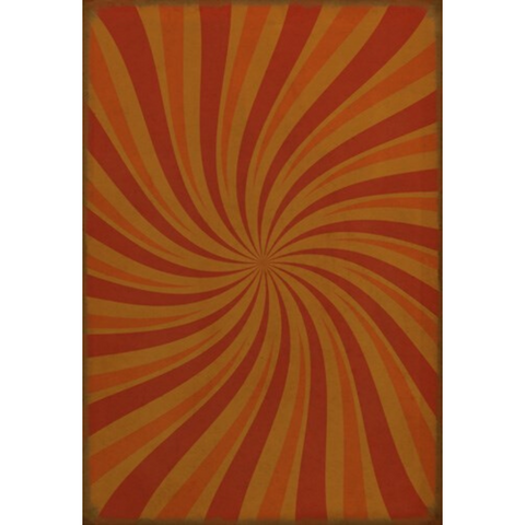 Pattern 59 "Fire Whirl" Vinyl Floorcloth - Spicher & Co.