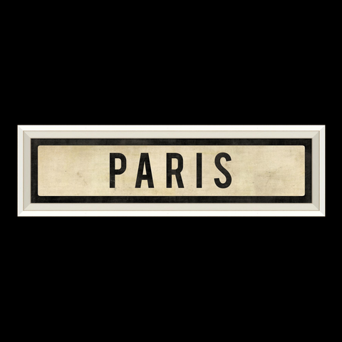 Paris Street Sign Wall Art, White - Spicher & Co.