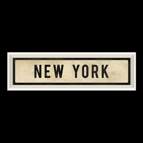 New York Street Sign Wall Art, White - Spicher & Co.