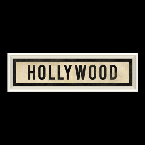 Hollywood Street Sign Wall Art, White - Spicher & Co.