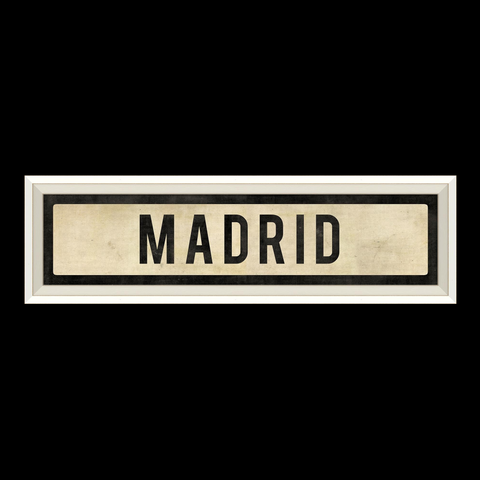 Madrid Street Sign Wall Art White - Spicher & Co.