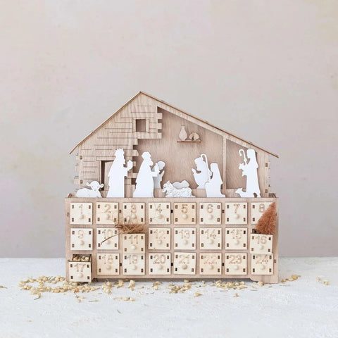 Illuminated Wooden Nativity Advent Calendar