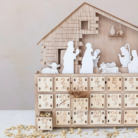 Illuminated Wooden Nativity Advent Calendar