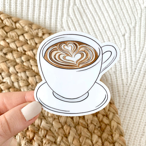 Latte Art Coffee Mug Sticker