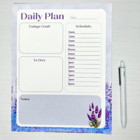 Lavender Haze Daily Planner, 8.5 x 11, Purple and White