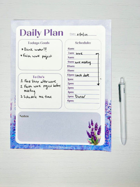 Lavender Haze Daily Planner, 8.5 x 11, Purple and White