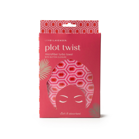 Lemon Lavender® Plot Twist Turbo Towel - Pink Hexagon