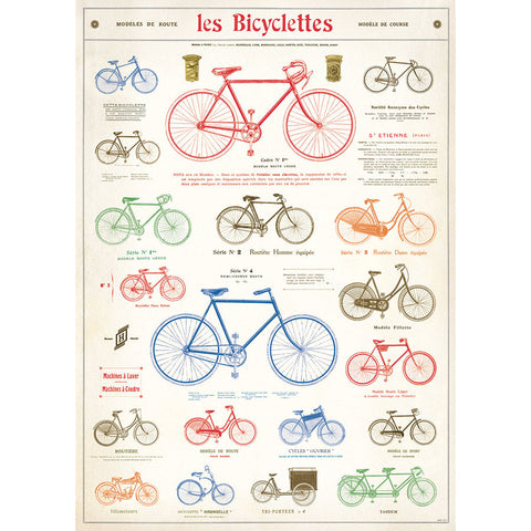 Les Bicyclettes Poster - Cavallini Poster Wrap