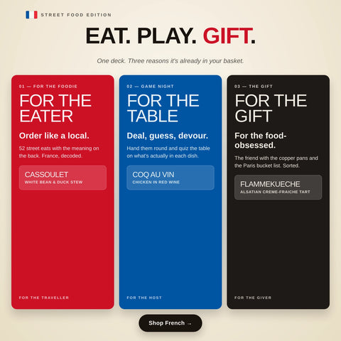 Lingo Playing Cards - French Street Food