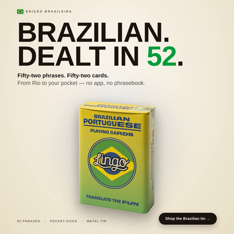 Lingo Playing Cards Gift Tin - Brazilian Portuguese