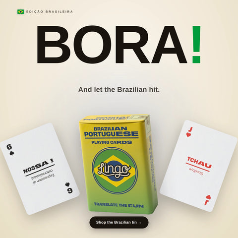 Lingo Playing Cards Gift Tin - Brazilian Portuguese