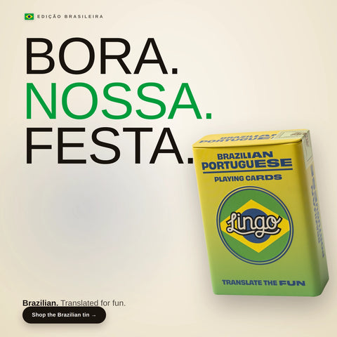 Lingo Playing Cards Gift Tin - Brazilian Portuguese