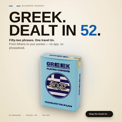 Lingo Playing Cards Gift Tin - Greek