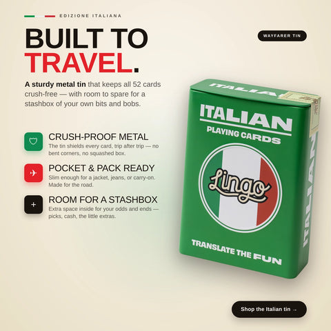 Lingo Playing Cards Gift Tin - Italian