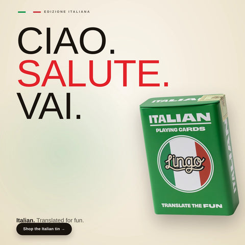 Lingo Playing Cards Gift Tin - Italian