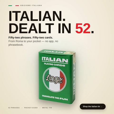 Lingo Playing Cards Gift Tin - Italian