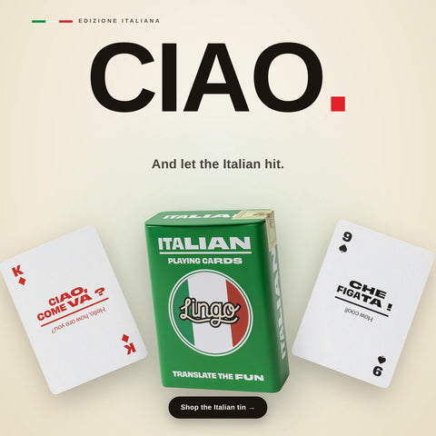 Lingo Playing Cards Gift Tin - Italian