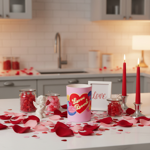 Love Bomb Twisted Glass Candle