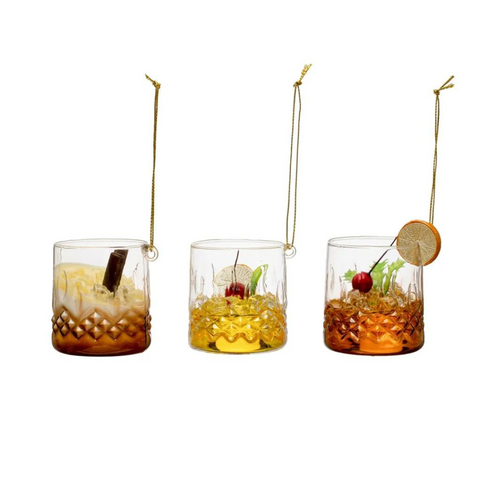 Whiskey Sour Cocktail Glass Ornament