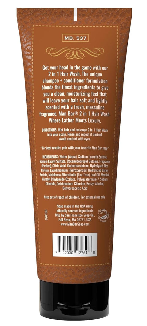 MAN BAR® 2 in 1 Hair Wash - Spiced Tobacco