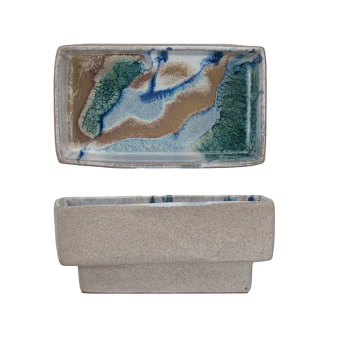 Majella Footed Rectangular Stoneware Bowl