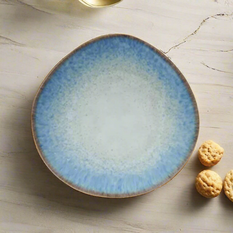 Majella Organic Shaped Plate, Blue + White