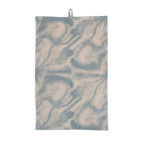 Marble Print Tea Towel - Blue