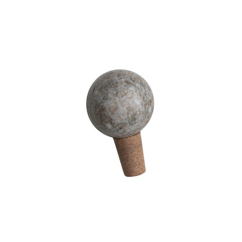 Marble & Cork Bottle Stopper, Grey