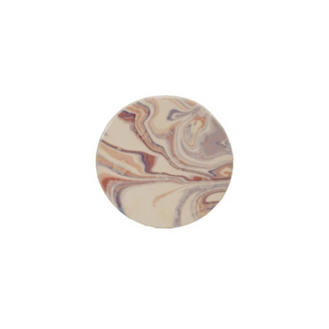 Marbled Design Stoneware Coaster, Brown/Gray/White