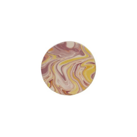 Marbled Design Stoneware Coaster, Purple/Yellow/White