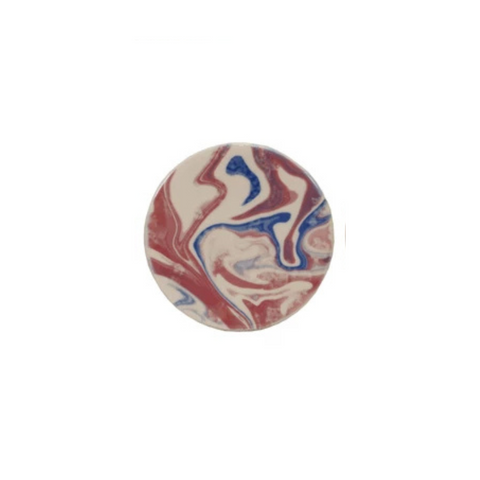 Marbled Design Stoneware Coaster, Red/White/Blue