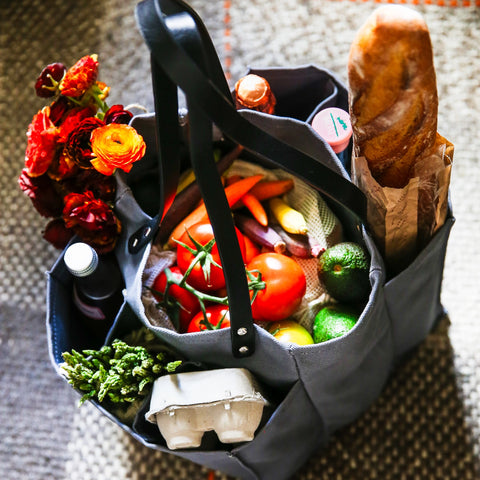 Market Tote, Grey w/ Black Handles - CapaBunga®