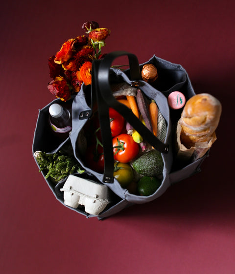 Market Tote, Grey w/ Black Handles - CapaBunga®