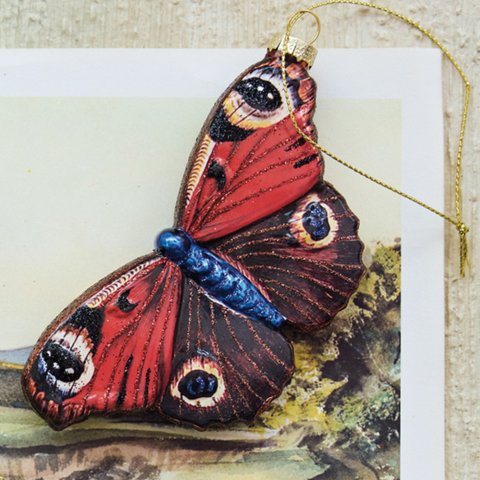 Mercury Glass Butterfly Ornament