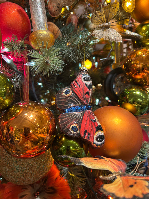 Mercury Glass Butterfly Ornament
