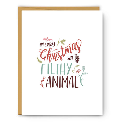 Merry Christmas Ya Filthy Animal Greeting Card - Footnotes