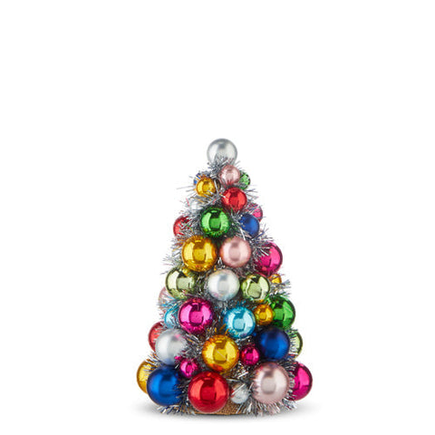 Merry & Bright Ball Ornament Tree 10"