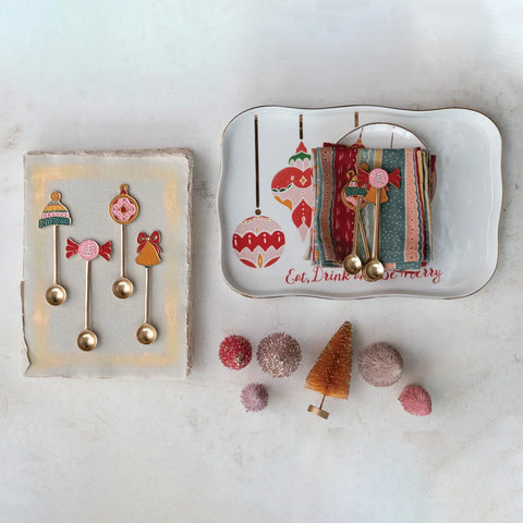 Merry & Bright Holiday Icon Demitasse Spoon, Knit Hat