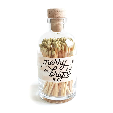 Merry & Bright Gold Tipped Bottled Matches