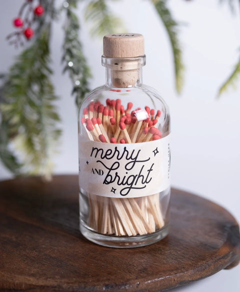 Merry & Bright Red Tipped Bottled Matches