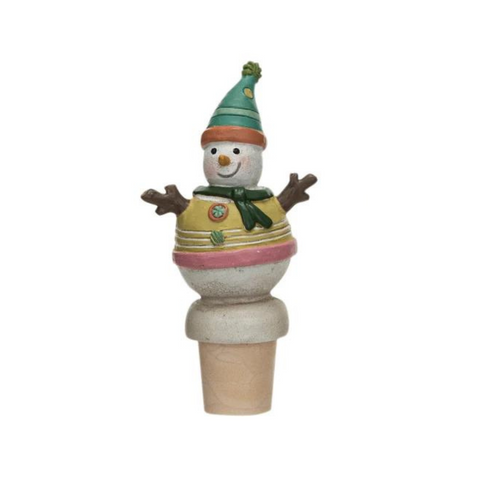 Merry & Bright Snowman Bottle Stopper, A