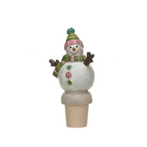 Merry & Bright Snowman Bottle Stopper, B