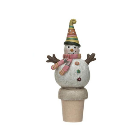 Merry & Bright Snowman Bottle Stopper, D